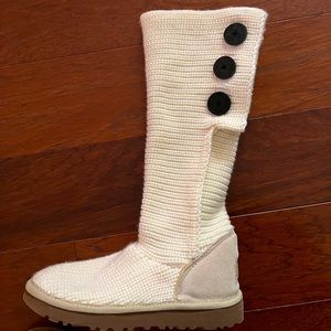 UGG Boots - Cream Cardy Knit - Sz 7